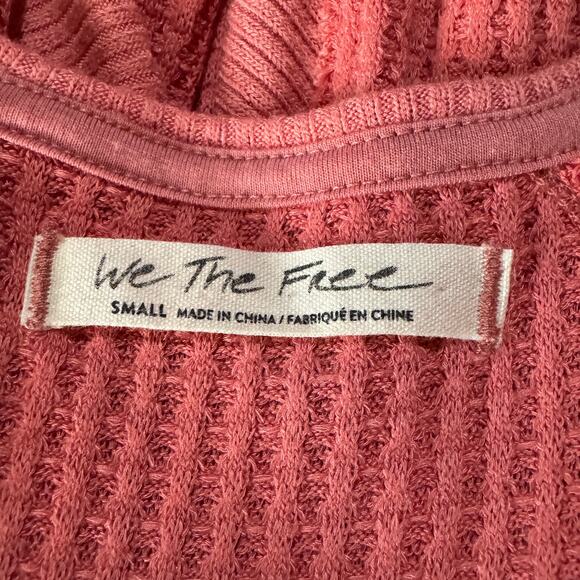 We the Free People Small Thermal Oversized Top Long Dolman Sleeve V-Neck Stretch - Picture 8 of 10